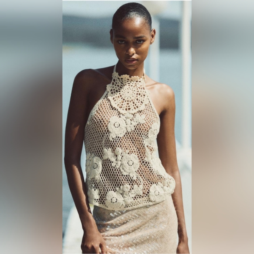 🎉 Host Pick 🎉 Zara Cream Crochet Tank Top